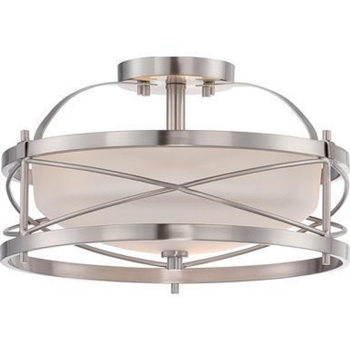 Nuvo Lighting Nuvo 60-5331 Brushed Nickel 2 Light Ceiling Mount Fixture 