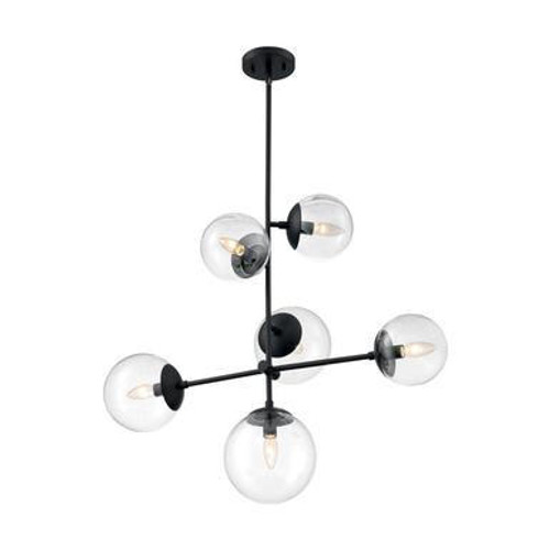 Nuvo Lighting Nuvo 60-7135 Matte Black 6 Light Ceiling Mount Fixture 