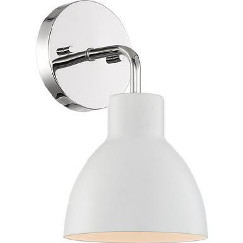 Nuvo Lighting Nuvo 60-6781 Polished Nickel and Matte White Wall Mount Fixture 