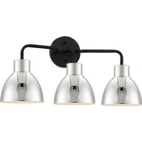 Nuvo Lighting Nuvo 60-6773 Matte Black and Polished Nickel 3 Light Wall Mount Fixture 