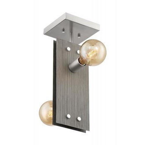 Nuvo Lighting Nuvo 60-7221 Driftwood and Brushed Nickel Ceiling Mount Fixture 