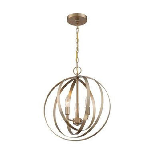 Nuvo Lighting Nuvo 60-7057 Burnished Brass 3 Light Ceiling Mount Fixture 