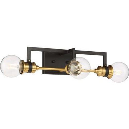 Nuvo Lighting Nuvo 60-6973 Warm Brass and Black 3 Light Wall Mount Fixture 