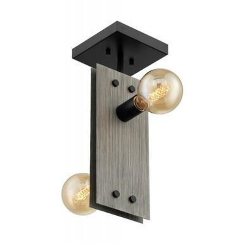 Nuvo Lighting Nuvo 60-7231 Driftwood and Black 2 Light Ceiling Mount Fixture 