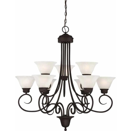 Volume Lighting Volume V2539-79 Troy 9-light Antique Bronze Chandelier 