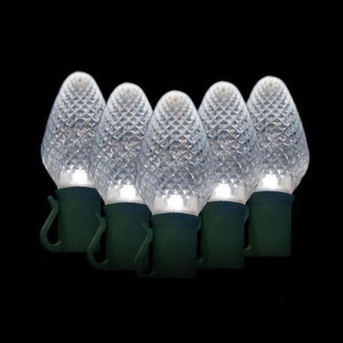 Green Watt LED Clear Prism LED Xmas 50 C7 Decorative Cool White Light Strand