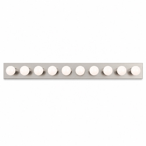 Volume V1030-33 Brush Nickel Hollywood Bar 10 Light Fixture