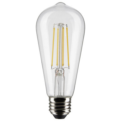 8ST19/CL/LED/930/E26 Satco S21364 - 8 Watt ST19 LED Vintage Filament Bulb - 3000K