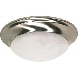 Satco 60-6009 Brushed Nickel Flush Mount Light with Alabaster Glass