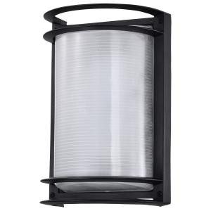 Satco 62-1394 Black Wall Mount Light with White Glass