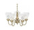 Volume Lighting  Volume V2595-2 Polished Brass Glass Chandelier Fixture 
