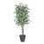 Vickerman 6' Artificial Variegated Ficus Deluxe Tree Gray Round Plastic Container