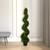 Vickerman 4' Artificial Potted Green Boxwood Spiral Tree