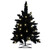 Vickerman 3' x 25" Flocked Black Fir Artificial Christmas Tree Warm White LED Mini Lights