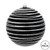 Vickerman 4.75" Black and White Candy Finish Ball Christmas Ornament with Glitter Lines 4 per Bag