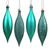 Vickerman 5.5" Teal Finial Drop Christmas Ornament Assorted 4 Finish 8 per Pack