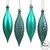 Vickerman 5.5" Teal Finial Drop Christmas Ornament Assorted 4 Finish 8 per Pack