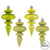 Vickerman 4" Lime 4-Finish Finial Christmas Ornament 8 per Box