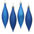  Vickerman 5.5" Blue Finial Drop Christmas Ornament Assorted 4 Finish 8 per Pack 