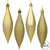  Vickerman 5.5" Gold Finial Drop Christmas Ornament Assorted 4 Finish 8 per Pack 
