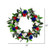  Vickerman 22" Artificial Mixed Floral Wreath With Red White And Blue Flowers and Berries 