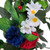 Vickerman 22" Artificial Mixed Floral Wreath With Red White And Blue Flowers and Berries