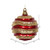 Vickerman 8' Red and Gold Stripe Candy Finish Wave Ball Christmas Ornament with Glitter Accents