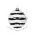 Vickerman 8' Black and White Stripe Candy Finish Wave Ball Christmas Ornament with Glitter Accents