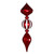Vickerman 39" Red Candy Swirl Finial Christmas Ornament with White Glitter Accents