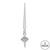 Vickerman 12" Silver Glitter Cupola Finial Christmas Ornament Pack of 3