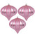  Vickerman 5.7" Pink Matte Onion Christmas Ornament UV treated Set of 3 