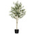 Vickerman 60" Artificial Green Olive Tree in Black Planters Pot