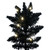  Vickerman 4.5' x 25" Flocked Black Fir Slim Christmas Tree Warm White LED Mini Lights 