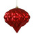 Vickerman 5.7" Red Matte & Glitter Diamond Onion Christmas Ornament