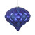  Vickerman 5.7" Blue Matte/Glitter Diamond Onion Christmas Ornament 