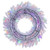 Vickerman 24" Flocked White Wreath Multi-Colored Dura-lit LED Mini Lights