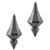 Vickerman 8" Pewter Candy Finish Diamond Finial Christmas Ornament Pack of 2