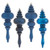 Vickerman 7" Midnight Blue 4-Finish Finial Christmas Ornament 8 per Box