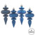  Vickerman 4" Midnight Blue 4-Finish Finial Christmas Ornament 8 per Box 