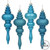 Vickerman 7" Turquoise 4-Finish Finial Christmas Ornament 8 per Box