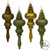 Vickerman 7" Olive 4-Finish Finial Christmas Ornament 8 per Box