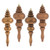 Vickerman 7" Mocha 4-Finish Finial Christmas Ornament 8 per Box