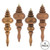 Vickerman 7" Mocha 4-Finish Finial Christmas Ornament 8 per Box