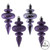 Vickerman 4" Lavender 4-Finish Finial Christmas Ornament 8 per Box