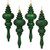  Vickerman 7" Emerald 4-Finish Finial Christmas Ornament 8 per Box 