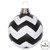 Vickerman 4" Black and White Matte Chevron Ball Christmas Ornament with Glitter Accents 4 per Box