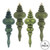 Vickerman 7" Moss Green 4-Finish Finial Christmas Ornament 8 per Box
