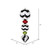 Vickerman M149727 - 24" Black/White/Red/Lime Chevron Finial Christmas Ornament