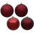  Vickerman N591565BX 6" Burgundy Ball 4 Finish Asst 4/Box