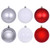  Vickerman N220750 4" Red White Silver Ornament Asst 18/box